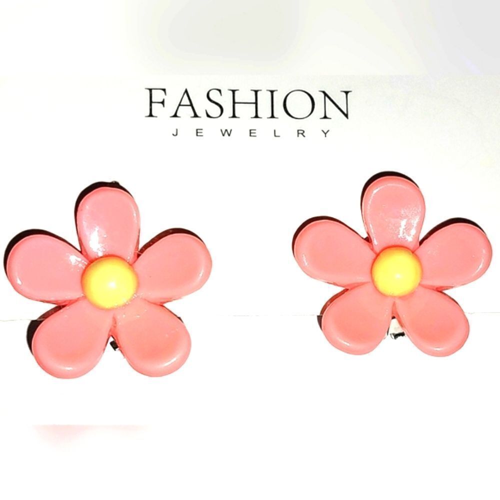 Beautiful girls floral clip-on earrings for kids